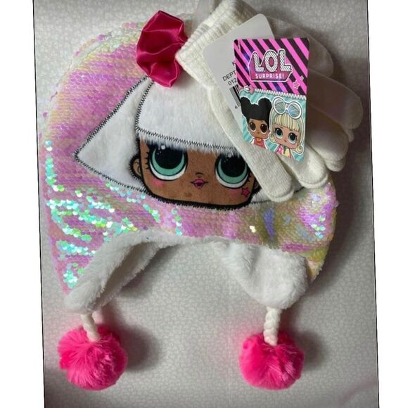 L.O.L. SURPRISE GIRLS Sequin Hat and Glove Set - Picture 1 of 6
